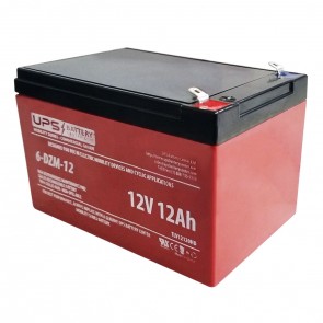 6-DZM-12 - 12V 12Ah GEL Battery for Ebikes, Scooters, Ride on toys, Medical Carts - F2 Terminals