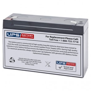 Lightalarms CE15AC 6V 12Ah Battery with F1 Terminals