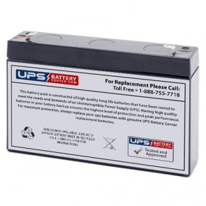 Weida 6V 7.2Ah HX6-7.2 Battery with F1 Terminals