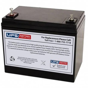 F&H UN75-12X 12V 75Ah Battery with M6 Terminals