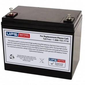 FIAMM 12V 75Ah 12FGL70 Battery with M6 Insert Terminals