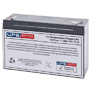 LCB ES12-6 6V 12Ah Battery with F1 Terminals