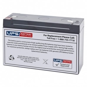 F&H UN12-6 6V 12Ah Battery with F2 Terminals