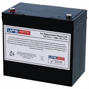 RIMA 12V 55Ah UN55-12SGX Battery with F11 Terminals