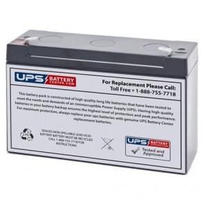 Zeus PC12-6F1 6V 12Ah Battery with F1 Terminals